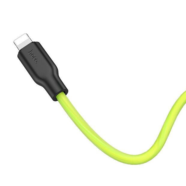 USB кабель HOCO X21 Plus Silicone Lightning 8-pin, 2.4А, 1м, силикон (желтый/черный) - 2